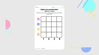 Lógica con coordenadas: Números - colores Vol.1